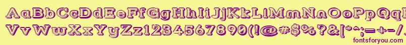 Strslfow Font – Purple Fonts on Yellow Background