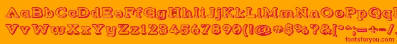 Strslfow Font – Red Fonts on Orange Background