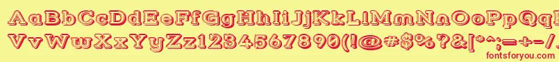 フォントStrslfow – 赤い文字の黄色い背景