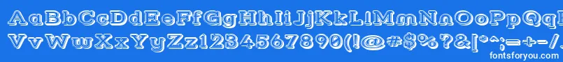 Strslfow Font – White Fonts on Blue Background