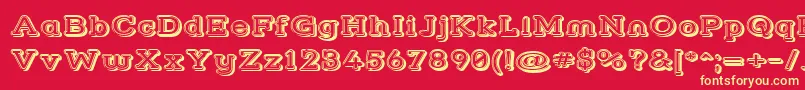 Strslfow Font – Yellow Fonts on Red Background