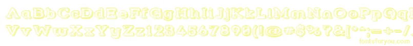 Strslfow Font – Yellow Fonts on White Background