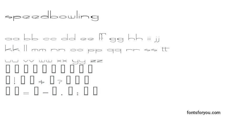 A fonte SpeedBowling – alfabeto, números, caracteres especiais