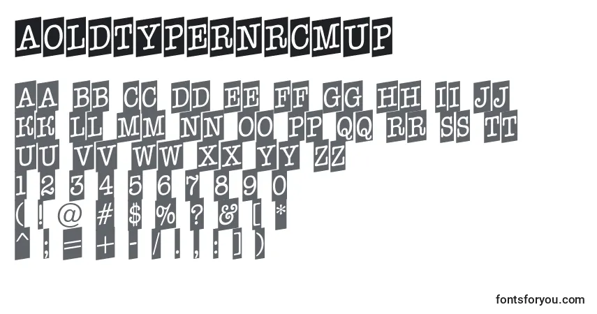 Czcionka AOldtypernrcmup – alfabet, cyfry, specjalne znaki