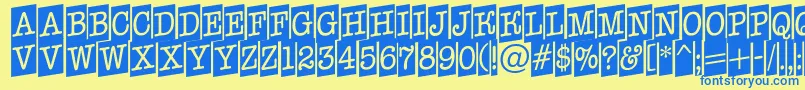 AOldtypernrcmup Font – Blue Fonts on Yellow Background