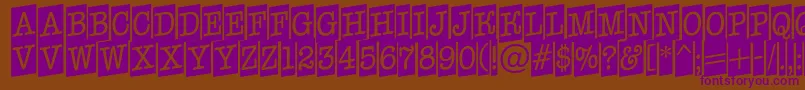 AOldtypernrcmup Font – Purple Fonts on Brown Background