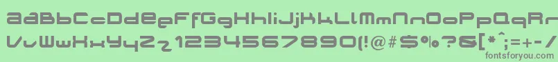 フォントPlano ffy – 緑の背景に灰色の文字