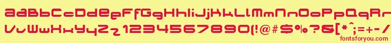 Plano ffy Font – Red Fonts on Yellow Background