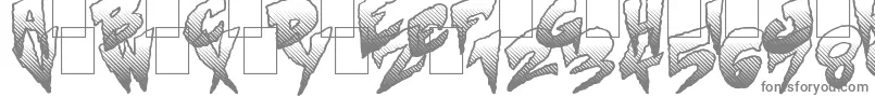 Mystery-fontti – harmaat kirjasimet valkoisella taustalla