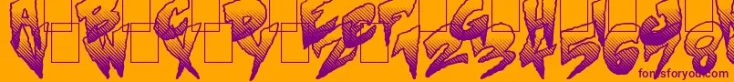 Mystery Font – Purple Fonts on Orange Background
