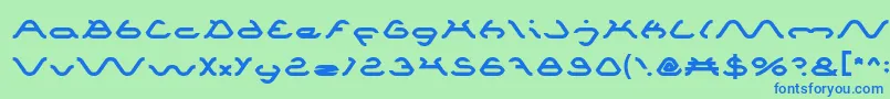 Spider-Schriftart – Blaue Schriften auf grünem Hintergrund