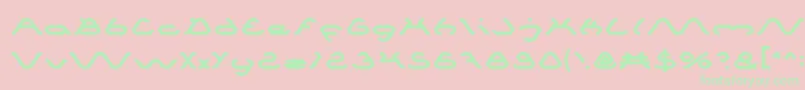 Spider Font – Green Fonts on Pink Background