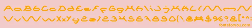 Spider-Schriftart – Orangefarbene Schriften auf rosa Hintergrund
