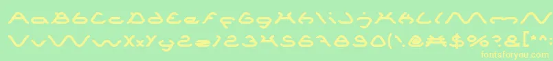 Spider Font – Yellow Fonts on Green Background