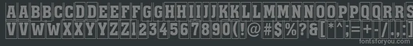 フォントAAssuantitulcmfr – 黒い背景に灰色の文字