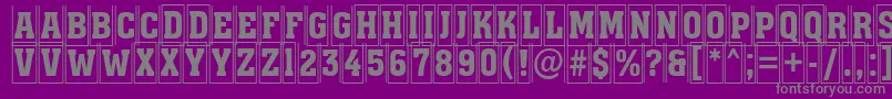 フォントAAssuantitulcmfr – 紫の背景に灰色の文字