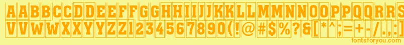 AAssuantitulcmfr Font – Orange Fonts on Yellow Background