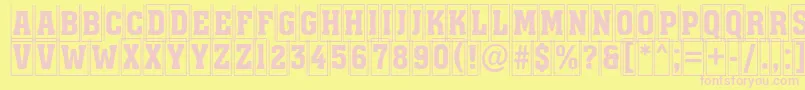 AAssuantitulcmfr Font – Pink Fonts on Yellow Background