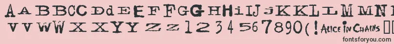 フォントFacerg ffy – ピンクの背景に黒い文字