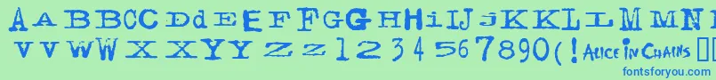 Facerg ffy Font – Blue Fonts on Green Background