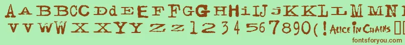 Facerg ffy Font – Brown Fonts on Green Background