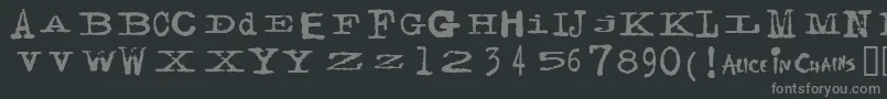 Facerg ffy Font – Gray Fonts on Black Background