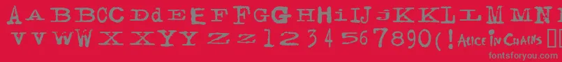 Facerg ffy Font – Gray Fonts on Red Background
