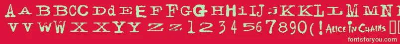 Facerg ffy Font – Green Fonts on Red Background