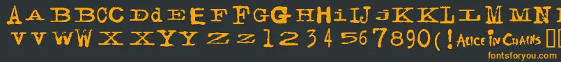 フォントFacerg ffy – 黒い背景にオレンジの文字