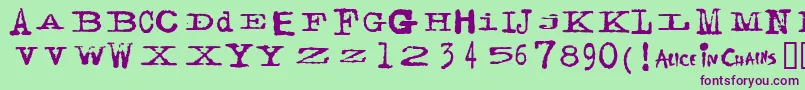 Facerg ffy Font – Purple Fonts on Green Background