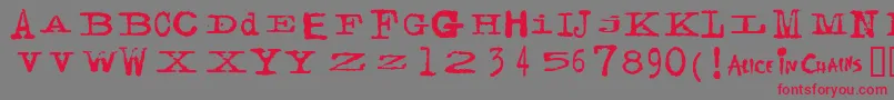 Facerg ffy Font – Red Fonts on Gray Background