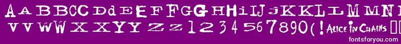 フォントFacerg ffy – 紫の背景に白い文字