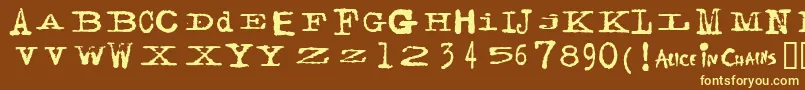 Facerg ffy Font – Yellow Fonts on Brown Background