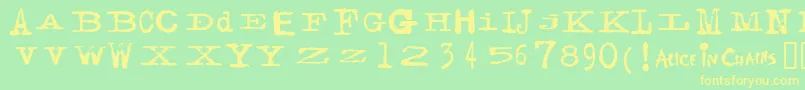 Facerg ffy Font – Yellow Fonts on Green Background