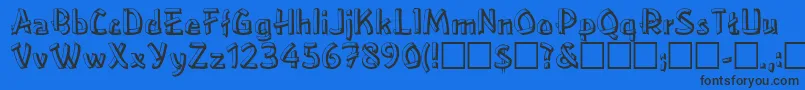 Woodplank Font – Black Fonts on Blue Background