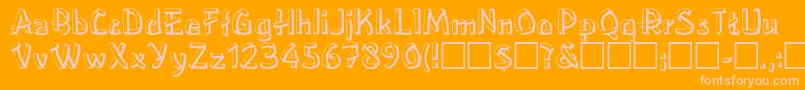 Woodplank Font – Pink Fonts on Orange Background