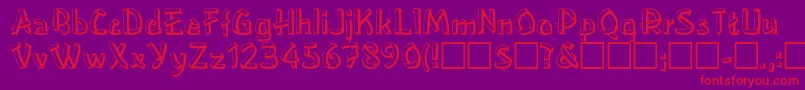 Woodplank Font – Red Fonts on Purple Background