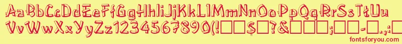 Woodplank Font – Red Fonts on Yellow Background