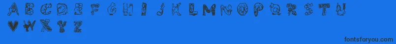 Whimsy Font – Black Fonts on Blue Background