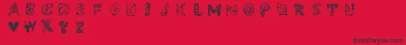 Whimsy Font – Black Fonts on Red Background