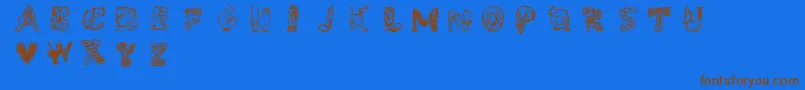 Whimsy Font – Brown Fonts on Blue Background