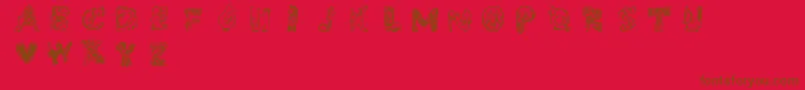Whimsy Font – Brown Fonts on Red Background