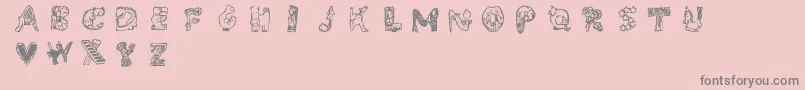 Whimsy Font – Gray Fonts on Pink Background