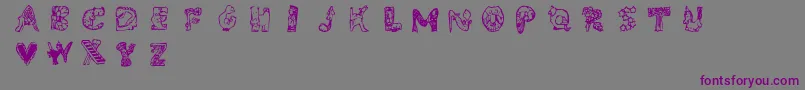 Whimsy Font – Purple Fonts on Gray Background