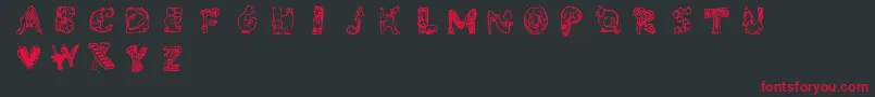 Whimsy Font – Red Fonts on Black Background