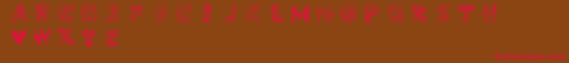 Whimsy Font – Red Fonts on Brown Background