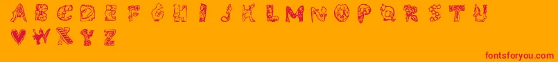 Whimsy Font – Red Fonts on Orange Background
