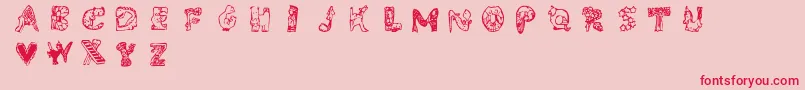 Whimsy Font – Red Fonts on Pink Background