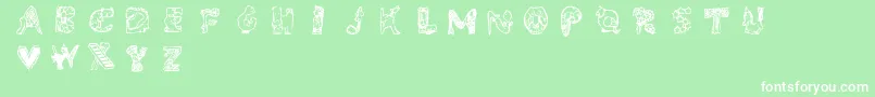 Whimsy Font – White Fonts on Green Background