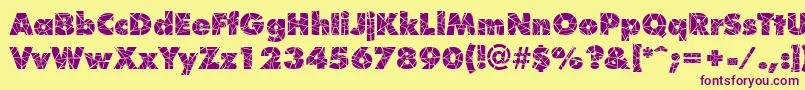 Shatter Font – Purple Fonts on Yellow Background
